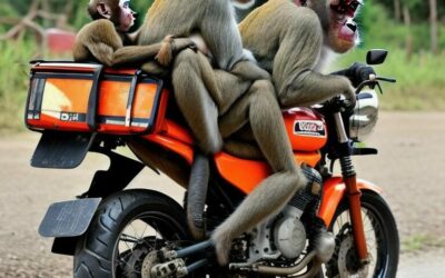 Trois singes à moto @zelda