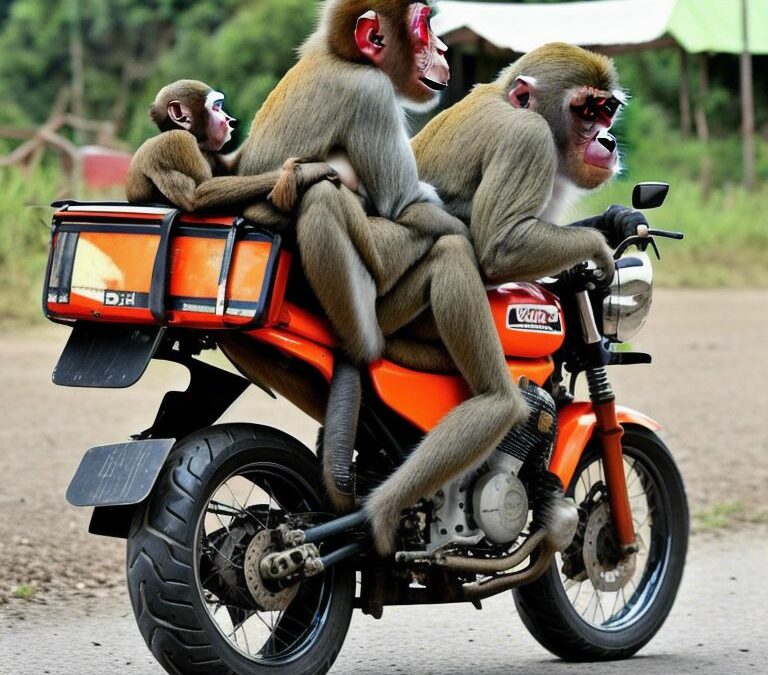 Trois singes à moto @zelda